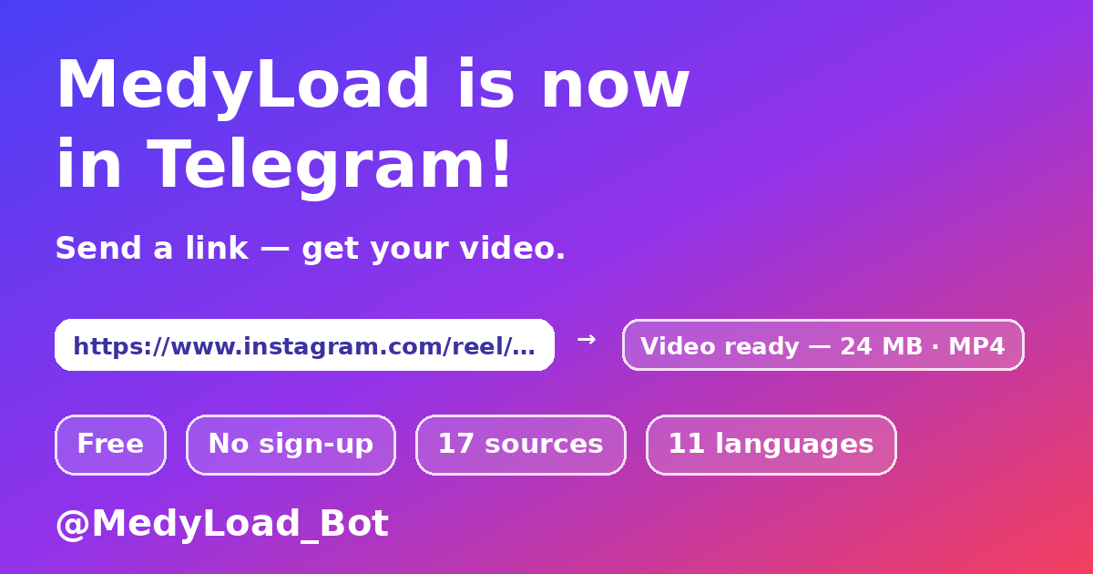 MedyLoad — завантаження відео через Telegram-бота